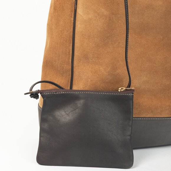 Loewe Amazona Oro Suede & Marron Leather Tote Bag - Picture 6 of 13